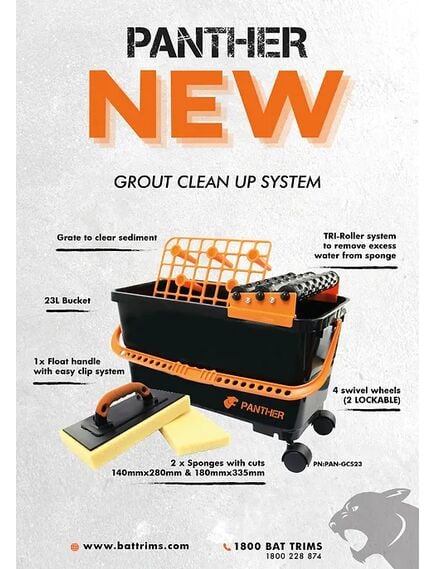 Panther Grout Clean Up System with Sponge & Handle - Tradie Cart