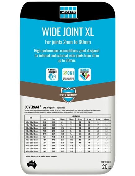 Laticrete Wide Joint XL Natural Grey 20kg Grout - Tradie Cart