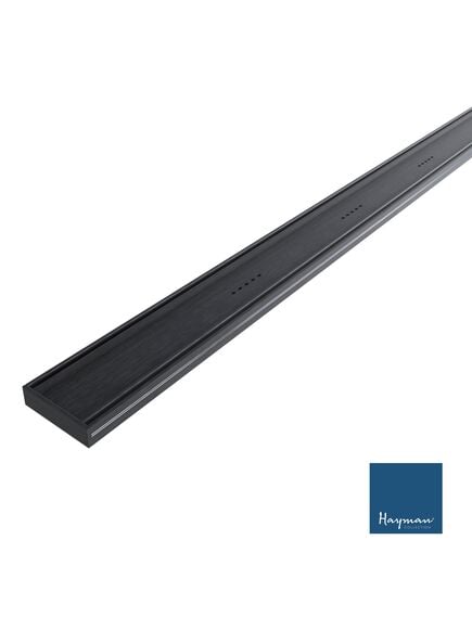 Hayman Aluminum Tile Insert Drain Brushed Black 100mm X 26mm - Tradie Cart