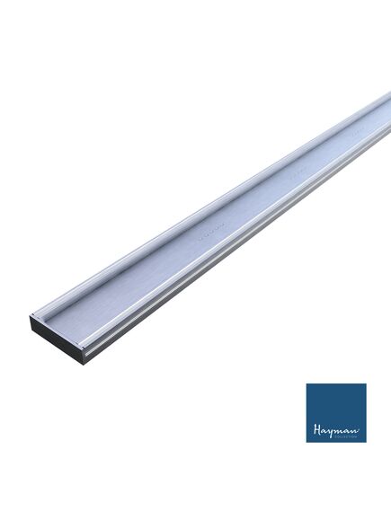 Hayman Aluminum Tile Insert Drain Brushed Silver 100mm X 26mm - Tradie Cart