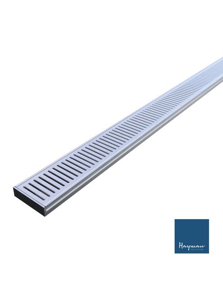 Hayman Aluminum Grate Drain Brushed Silver 100mm X 26mm - Tradie Cart