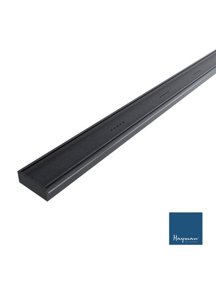 Hayman Aluminum Tile Insert Drain Brushed Black 100mm X 35mm - Tradie Cart