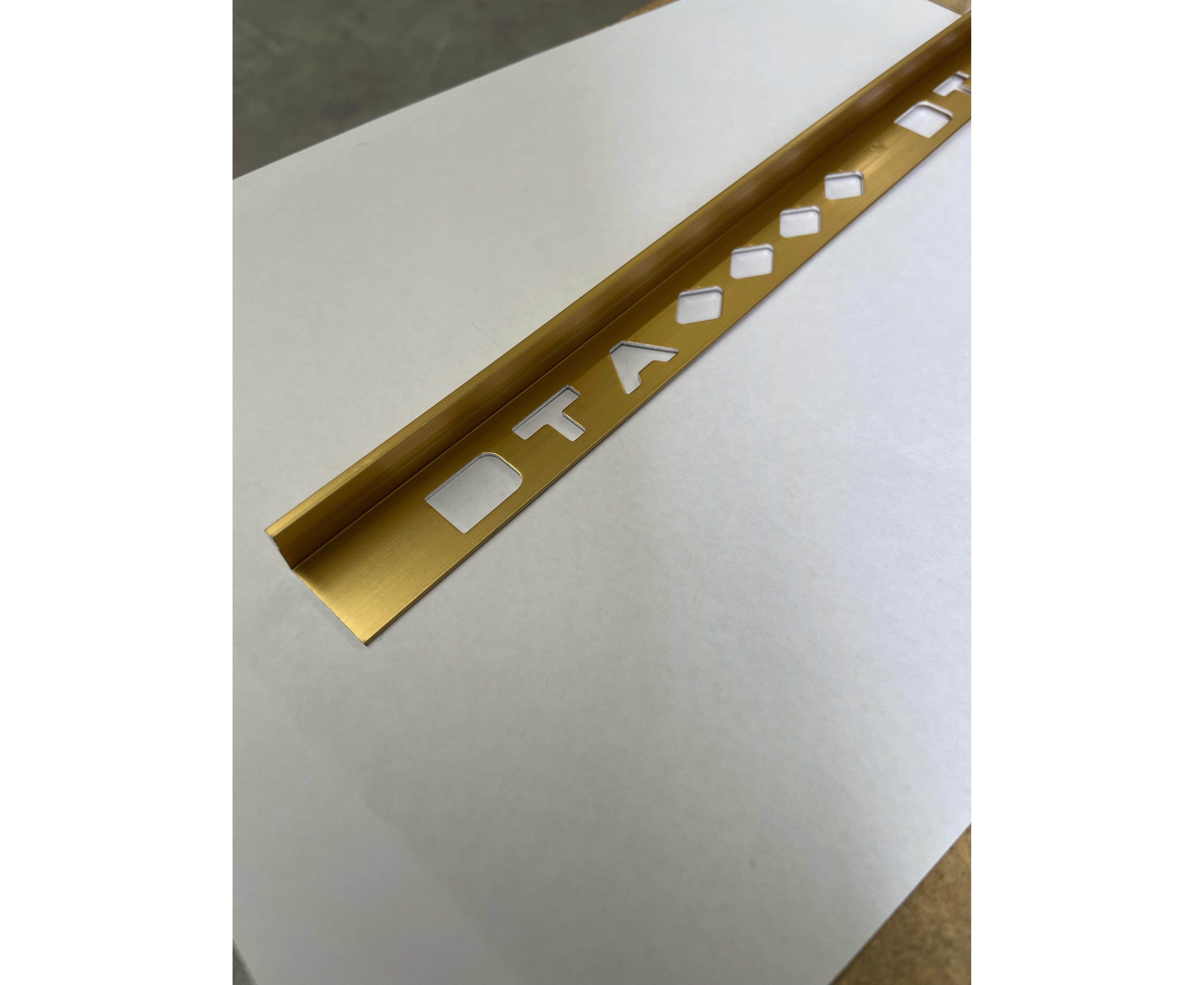 Dta Aluminum Tiling Angle Brushed Gold 10mm X 3m Tradiecart 